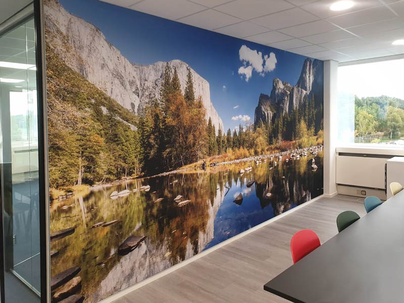 Wanddecoratie op kantoor