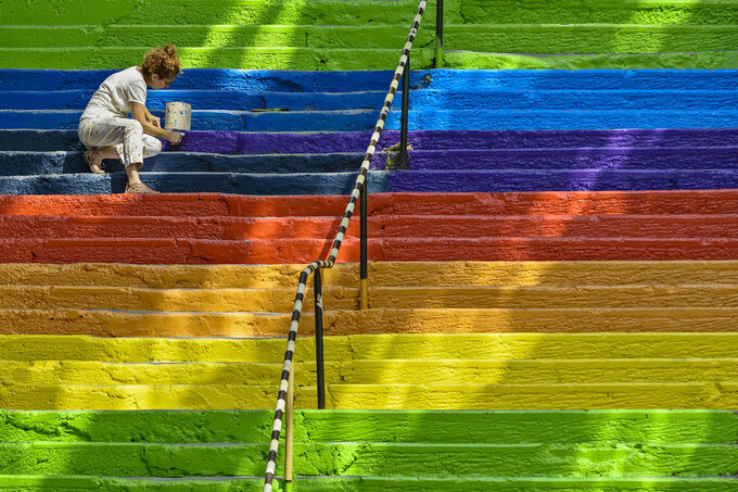 Rainbow stairway