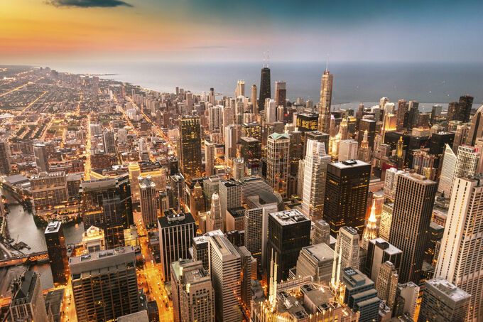 Chicago skyline panoramic view