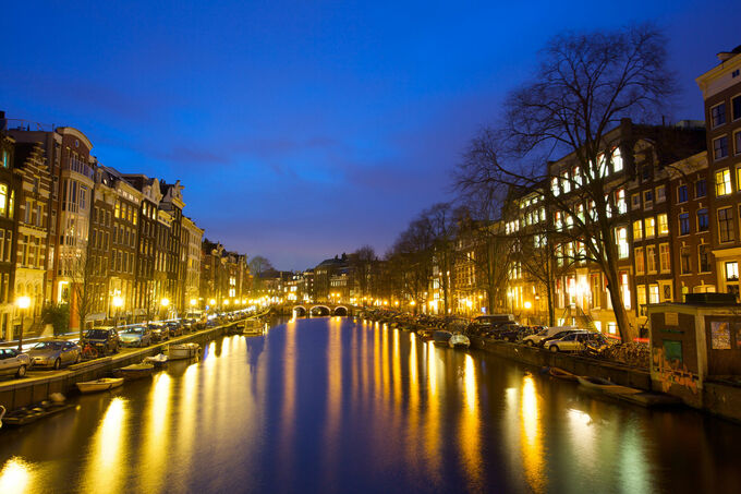 Singel bij nacht, Amsterdam