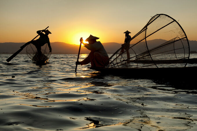 Sunset in Inle Lake, Myanmar