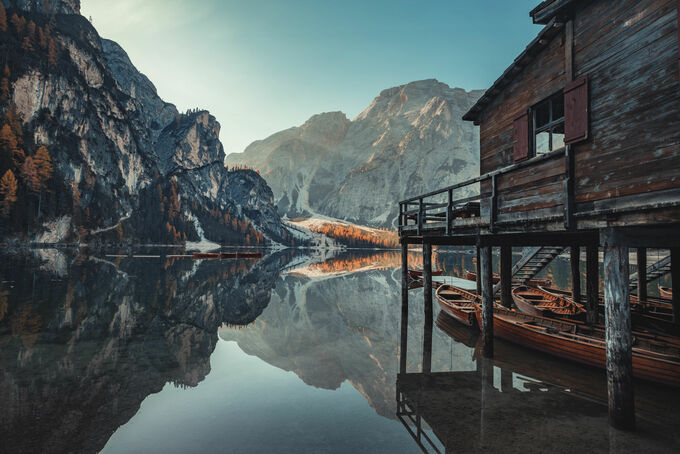 Boats on Braies Lake