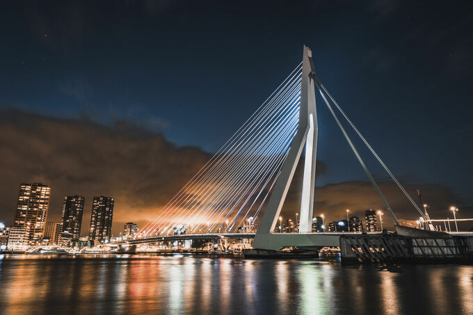 Erasmusbrug on Fire