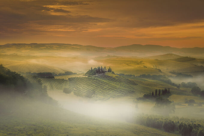 Belvedere fog, Toscane