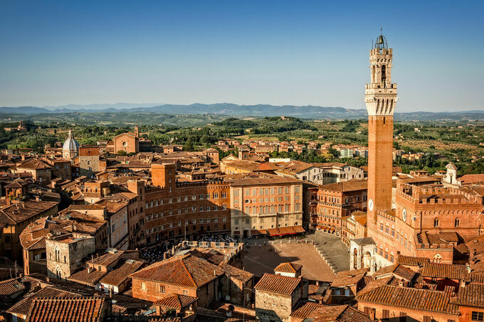 Stadsgezicht Siena, Italië