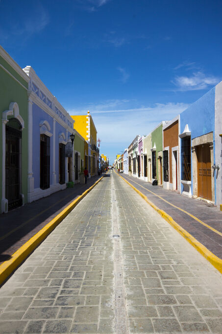 Colourful street in Campeche