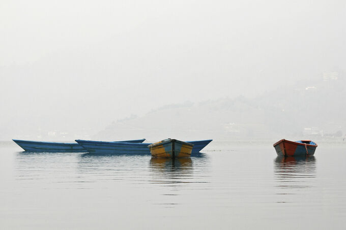 Misty morning at Phewa Lake