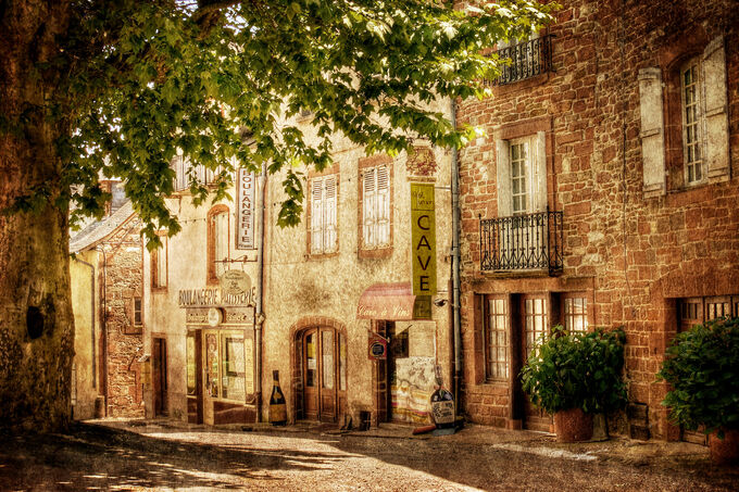 French village street Meyssac