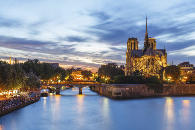 Notre Dame at dusk