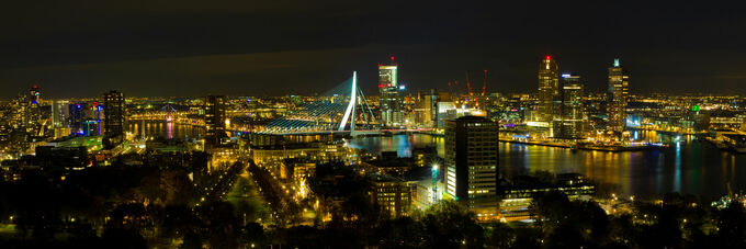 Rotterdam skyline at night