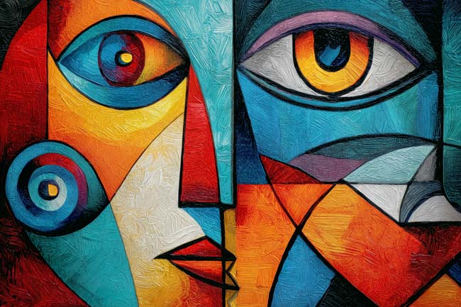 Broken Symmetry I – Kubistisch Abstract Portret