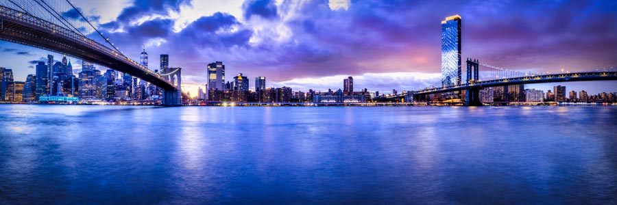 New York Panorama After Dark