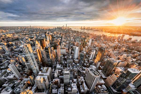 NYC Sunset Wide Panorama