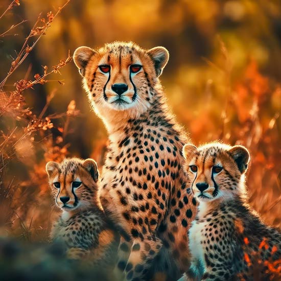 Cheetah met Welpjes