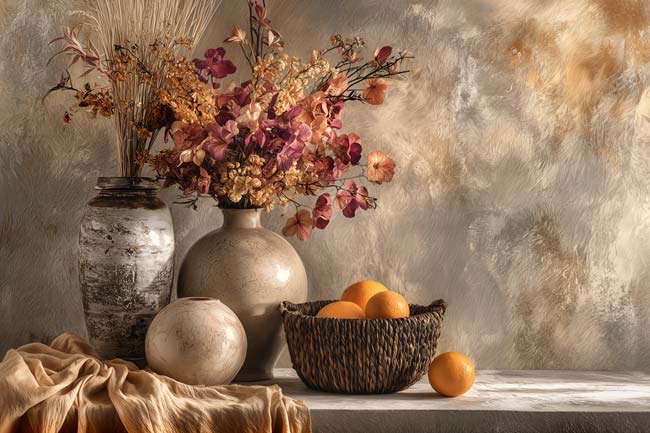 Stilleven met Bloemen en Sinaasappels