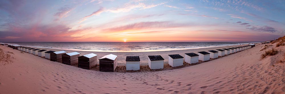 Texel strandhuisjes panorama