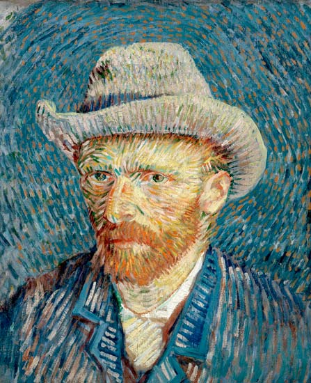 Zelfportret met grijze Vilthoed - Van Gogh